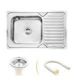 Square Single Bowl with Drainboard (32 x 20 x 8 Inches) Kitchen Sink - by Ruhe