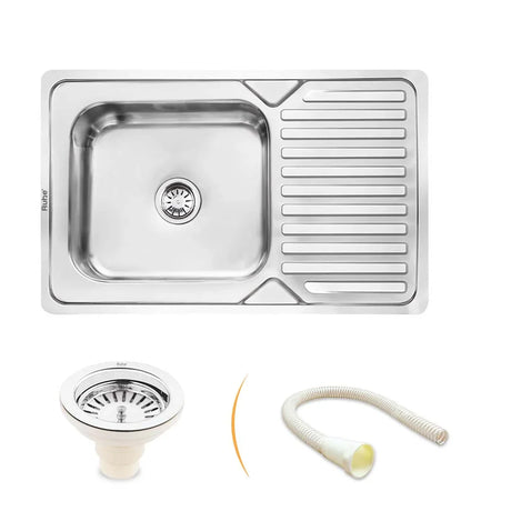 Single Bowl with Drainboard Kitchen Sink (32 x 20 x 8 Inches)