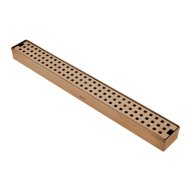 Palo Shower Drain Channel (18 x 2 Inches) Antique Copper PVD Coated - by Ruhe
