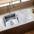 Single Bowl with Drainboard Kitchen Sink (32 x 18 x 8 Inches)