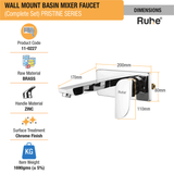 Pristine Single Lever Wall-mount Wash Basin Mixer Tap (Complete Set) - by Ruhe®