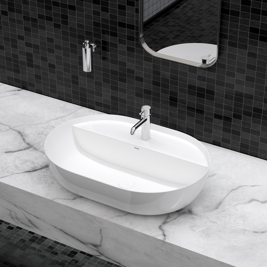 Fury Oval Table-Top Wash Basin (21 x 14 x 4.5 Inches)