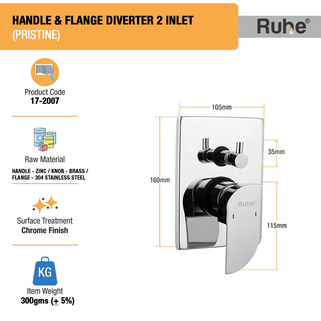 Pristine Upper Part for Diverter (Compatible with 2-Inlet Diverters) – by Ruhe