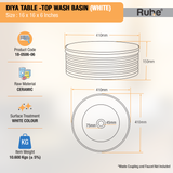 Diya Table-Top Wash Basin (White) - by Ruhe®