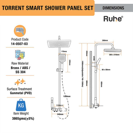 Torrent Smart Shower Panel Set