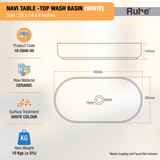 Navi Table-Top Wash Basin (White) - by Ruhe®