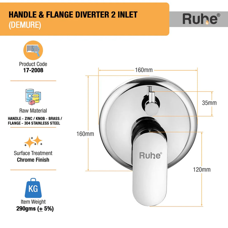 Demure Upper Part for Diverter (Compatible with 2-Inlet Diverters)