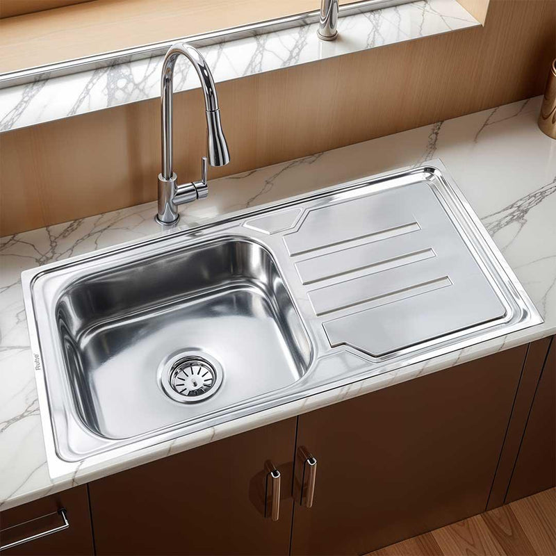 Single Bowl with Drainboard Premium Kitchen Sink (42 x 20 x 9 Inches)