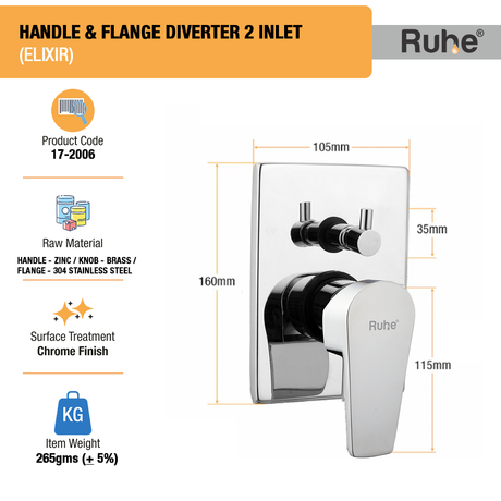 Elixir Upper Part for Diverter (Compatible with 2-Inlet Diverters) – by Ruhe