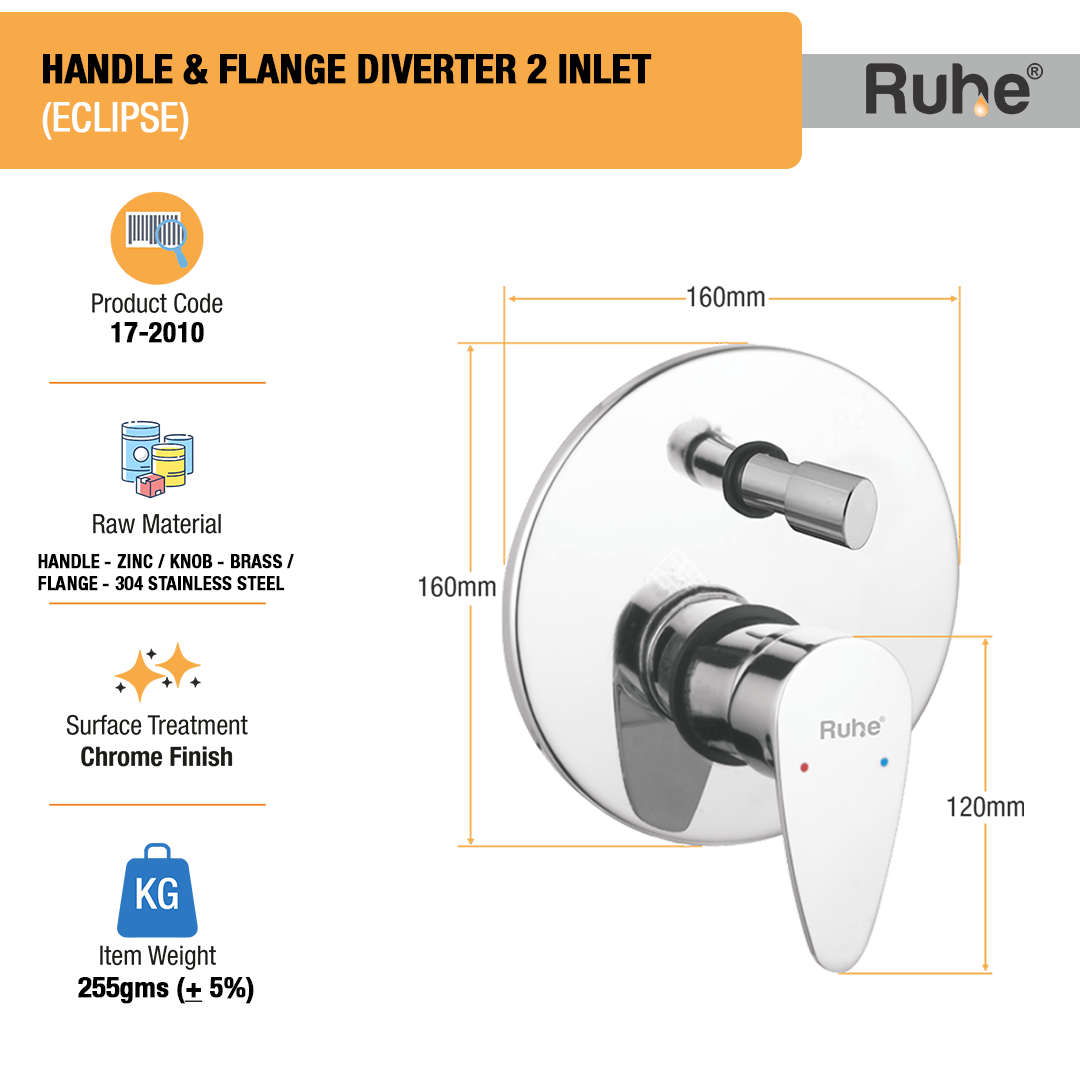 Eclipse Upper Part for Diverter (Compatible with 2-Inlet Diverters) – by Ruhe