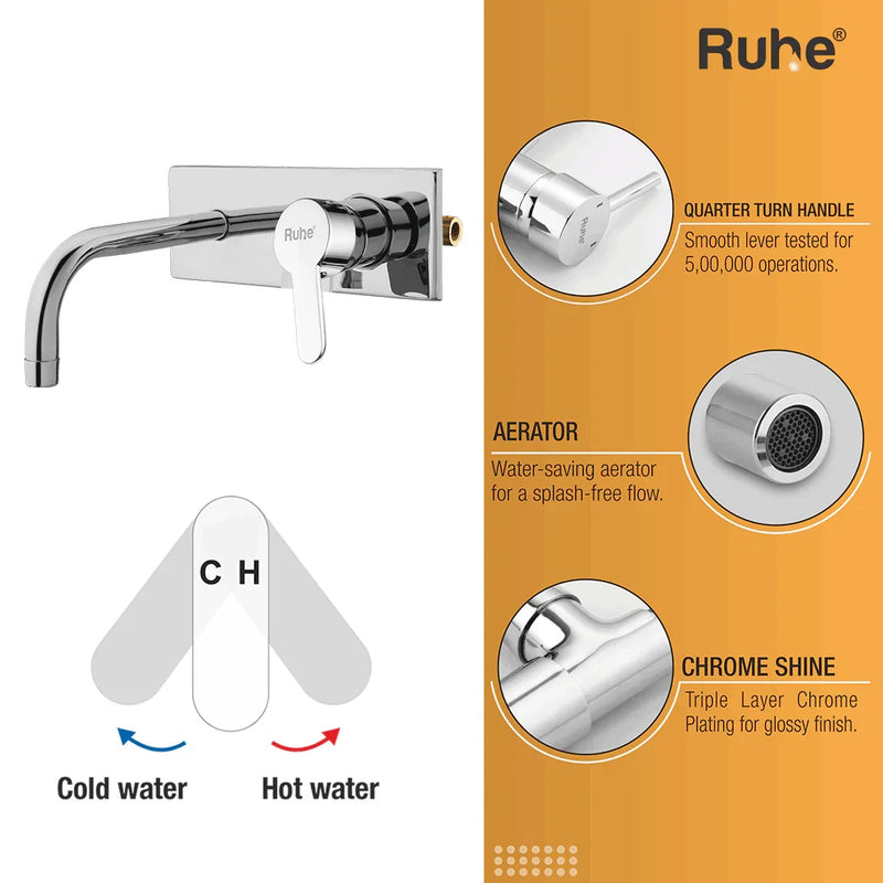 Pavo Single Lever Wall-mount Wash Basin Mixer Tap (Complete Set)
