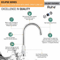 Eclipse Brass Table-Mount Double Handle Wash Basin Mixer Tap with Swivel Spout