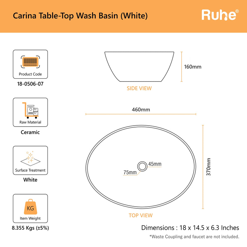 Carina Table Top Wash Basin