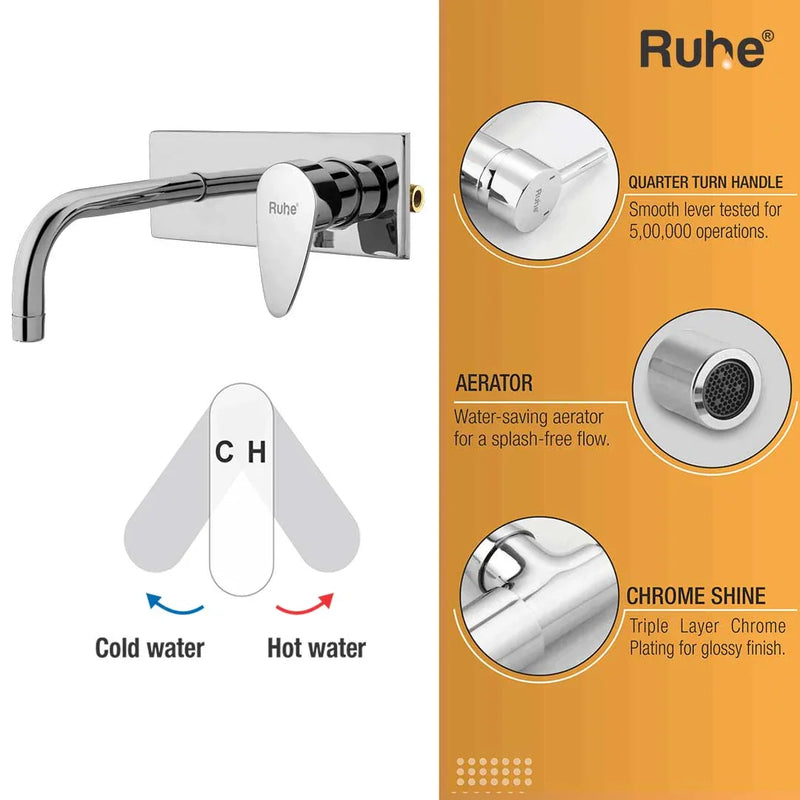Eclipse Single Lever Wall-mount Wash Basin Mixer Tap (Complete Set)