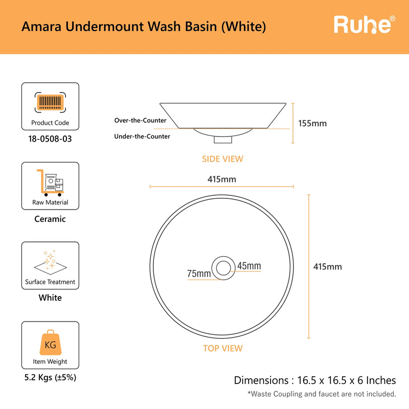Amara Undermount Wash Basin