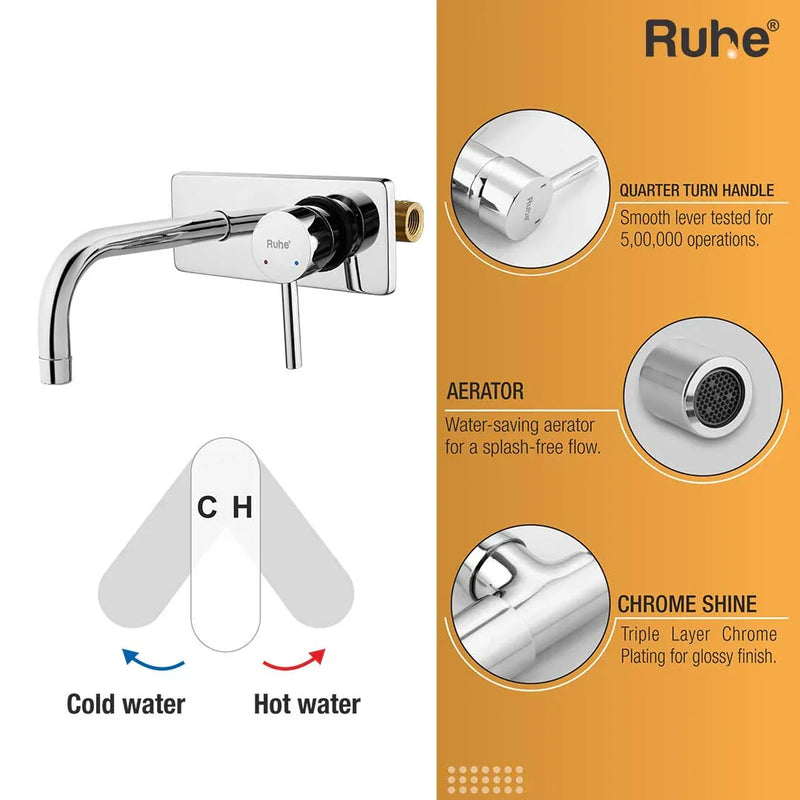 Kara Single Lever Wall-mount Wash Basin Mixer Tap (Complete Set)