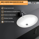 Simple Counter Wash Basin (White) - by Ruhe®