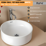 Zosma Table-Top Wash Basin (White) - by Ruhe