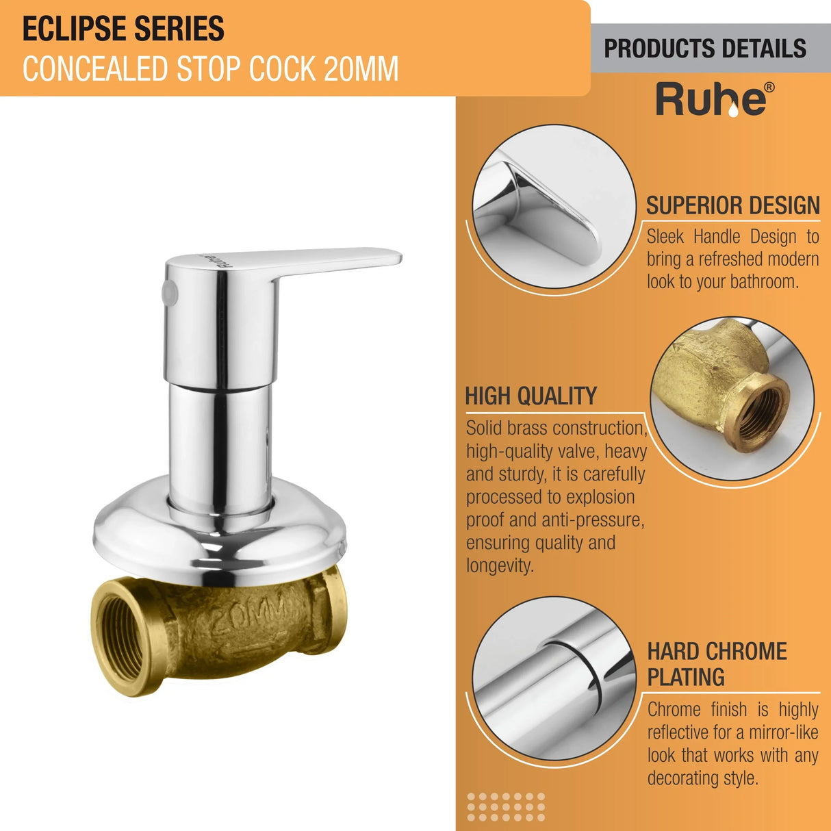 Eclipse Concealed Stop Valve Brass Faucet