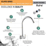 Eclipse Wall Mount Kitchen Sink Tap with Swivel Spout