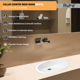 Collar Counter Wash Basin (White) - by Ruhe