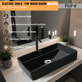 Electra Table-Top Wash Basin (Black) - by Ruhe