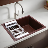 Choco Brown Quartz Single Bowl Kitchen Sink  (21 x 18 x 9 inches) - by Ruhe