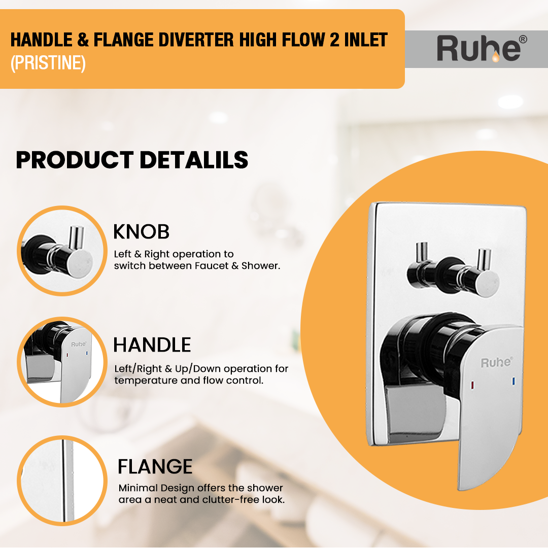 Pristine Upper Part for Diverter (Compatible with 2-Inlet High Flow & 3-Inlet Diverters) – by Ruhe