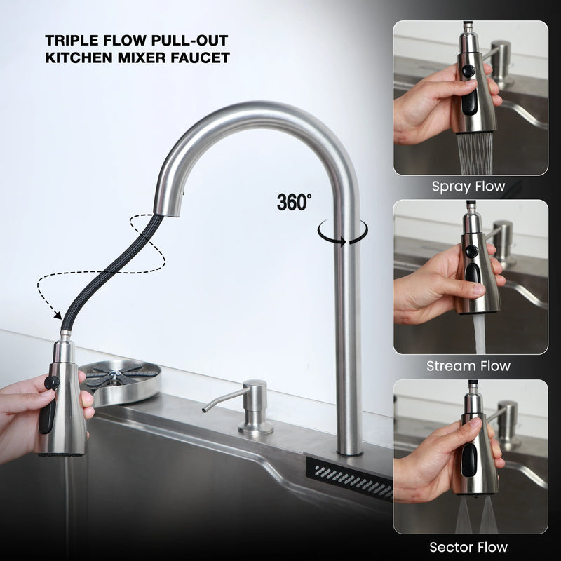Nano Smart Kitchen Sink (30 x 18 x 9 Inches)