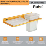 Ember Soap Dish and Tumbler Holder (Yellow Gold) – by Ruhe