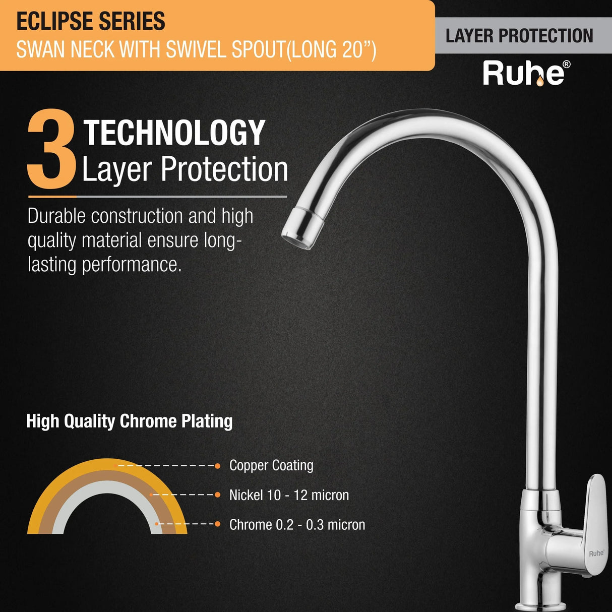 Eclipse Deck Mount Wash Basin Tap with Swivel Spout