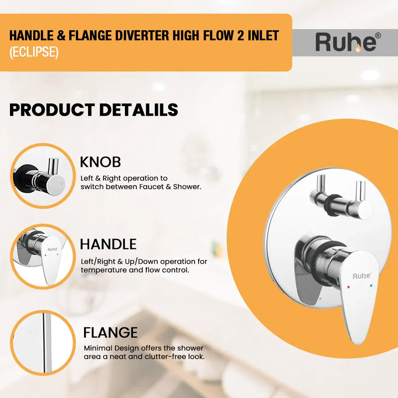 Eclipse Upper Part for Diverter (Compatible with 2-Inlet High Flow & 3-Inlet Diverters)