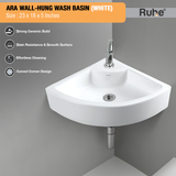 Ara Wall-hung Wash Basin (White) - by Ruhe