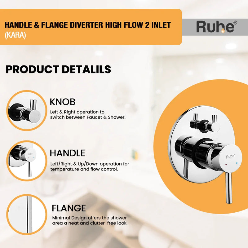 Kara Upper Part for Diverter (Compatible with 2-Inlet High Flow & 3-Inlet Diverters)