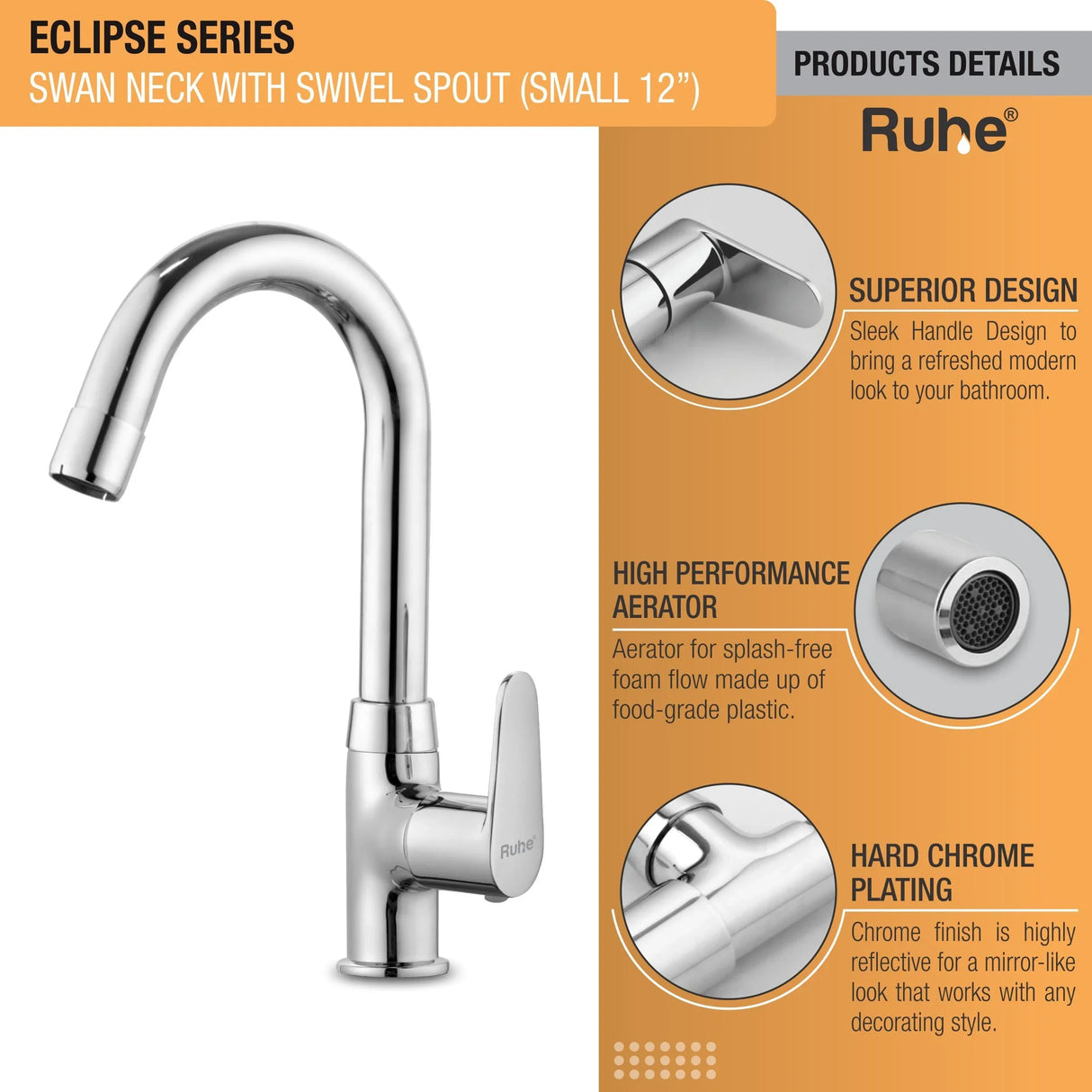 Eclipse Deck Mount Wash Basin Tap with Swivel Spout