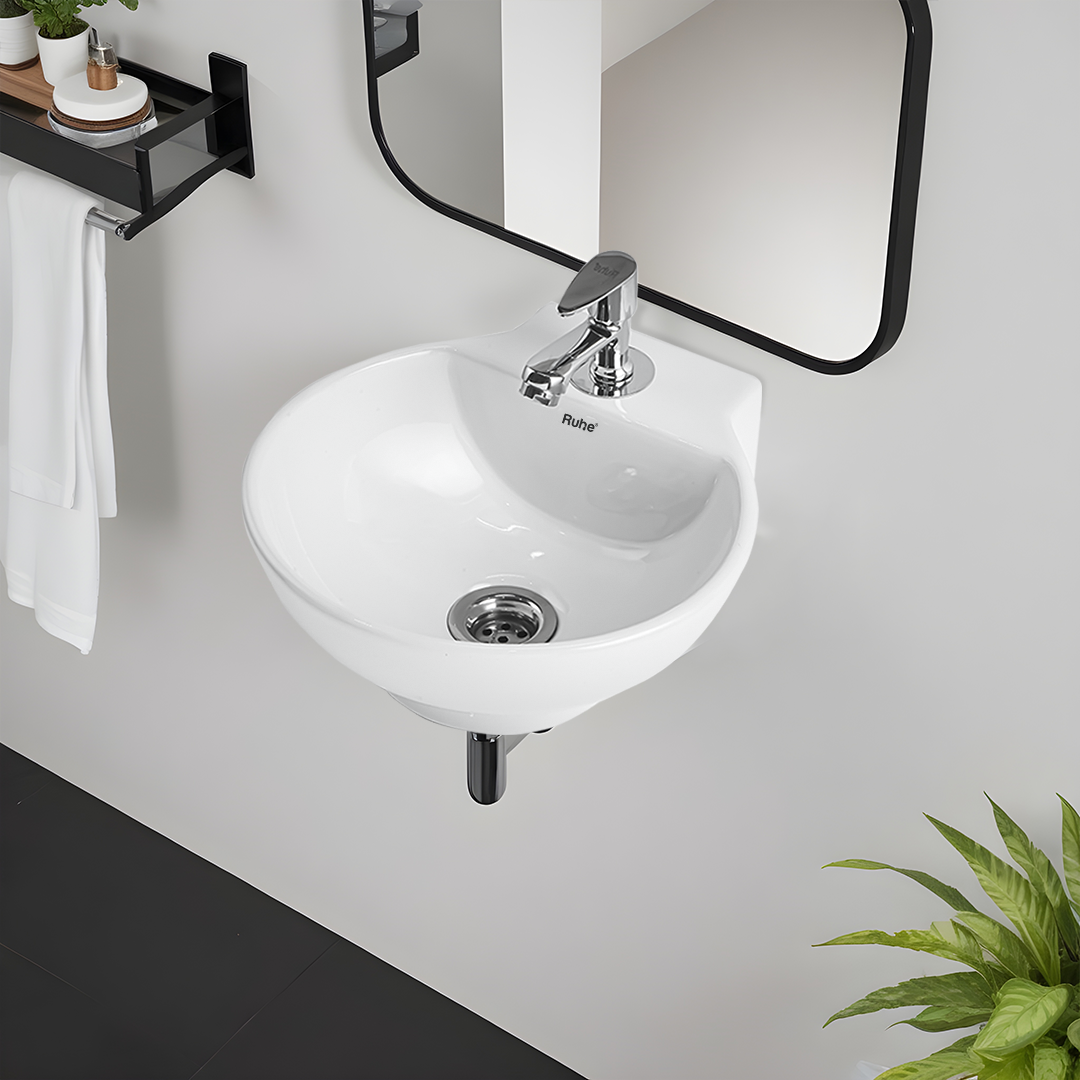 Hydra Wall-hung Wash Basin (White) - by Ruhe