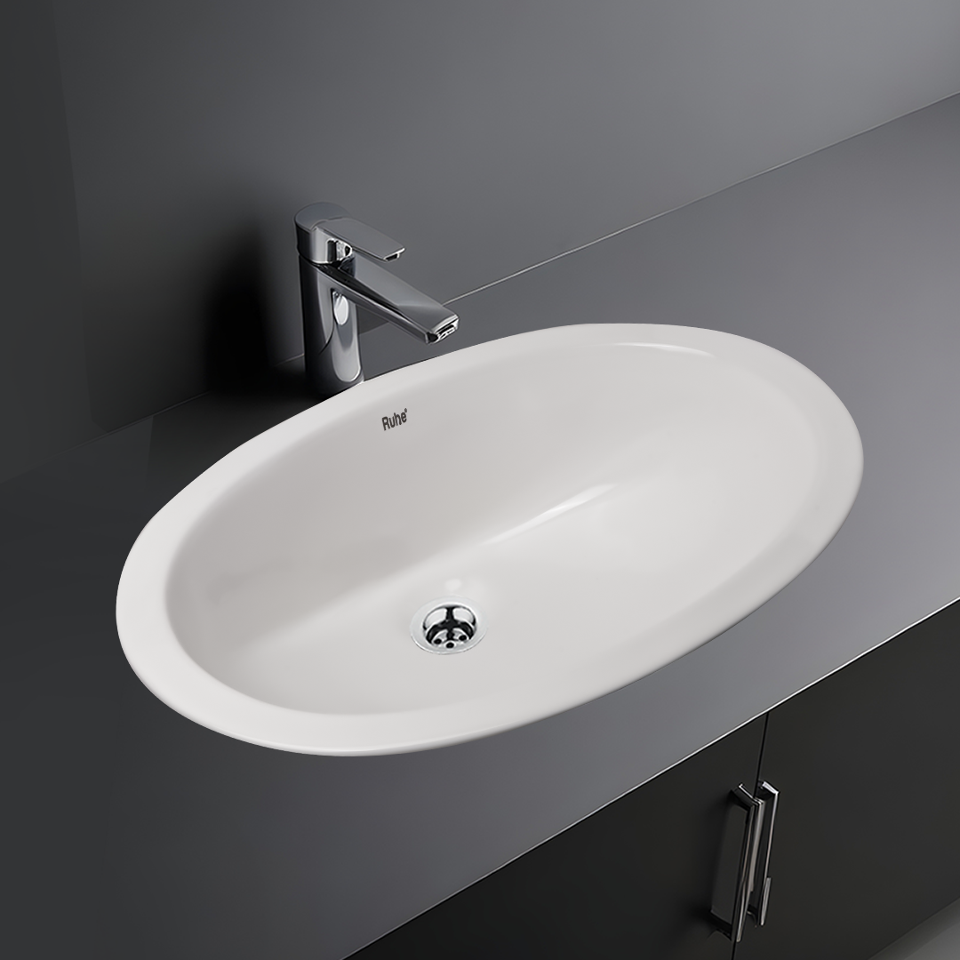 Collar Counter Wash Basin (White) - by Ruhe