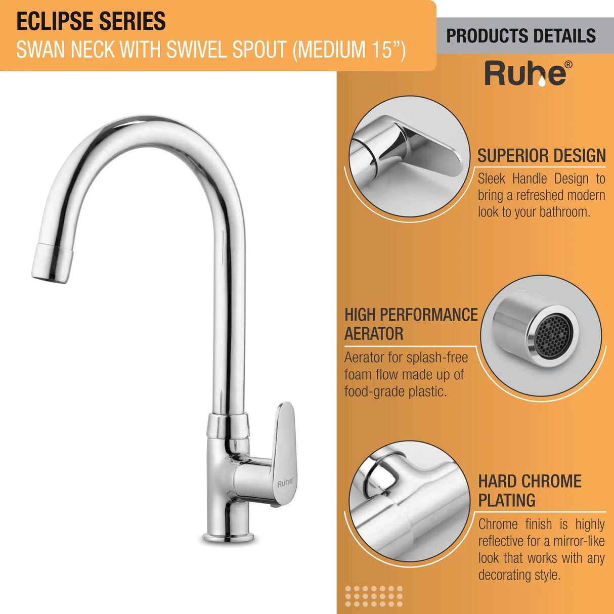 Eclipse Deck Mount Wash Basin Tap with Swivel Spout