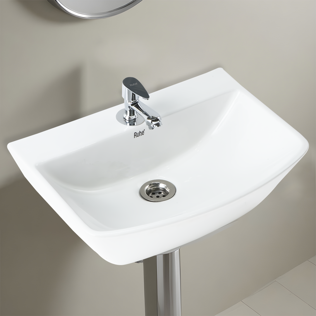 Aries Wall-hung Wash Basin (White) - by Ruhe