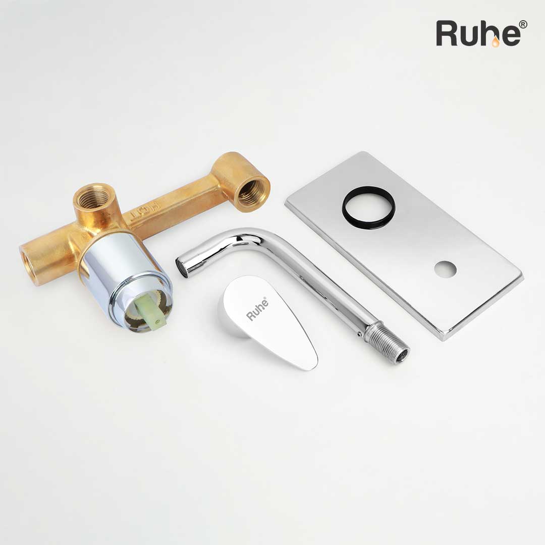 Eclipse Single Lever Wall-mount Wash Basin Mixer Tap (Complete Set) - by Ruhe®