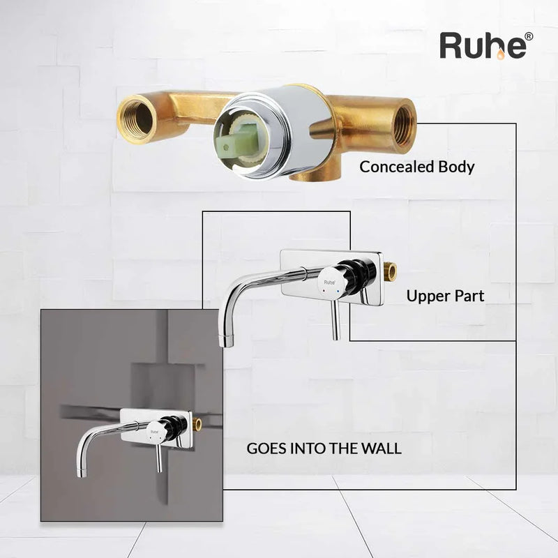 Kara Single Lever Wall-mount Wash Basin Mixer Tap (Complete Set)