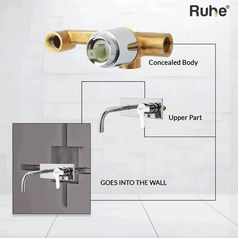 Pavo Single Lever Wall-mount Wash Basin Mixer Tap (Complete Set)