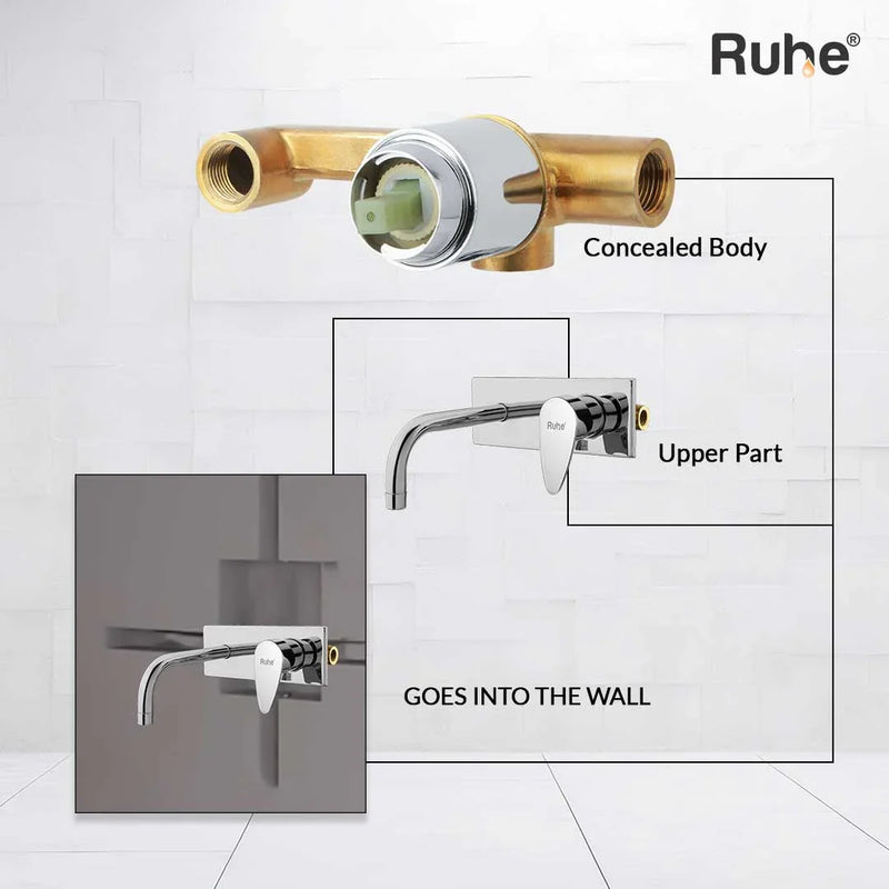 Eclipse Single Lever Wall-mount Wash Basin Mixer Tap (Complete Set)