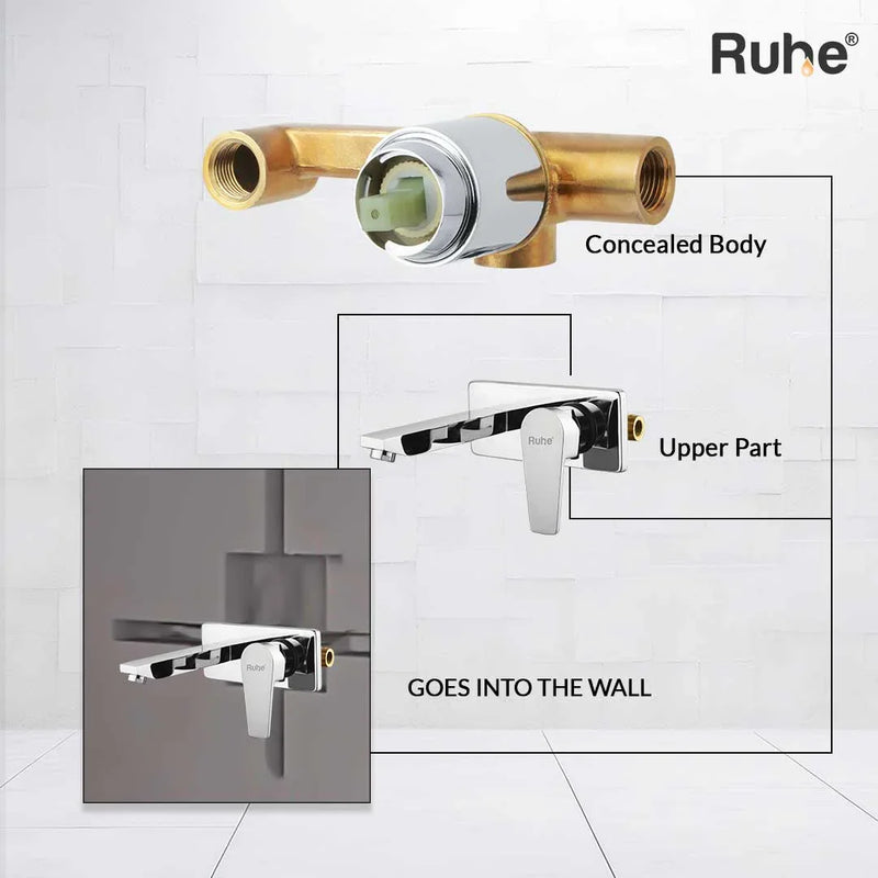 Elixir Single Lever Wall-mount Wash Basin Mixer Tap (Complete Set)