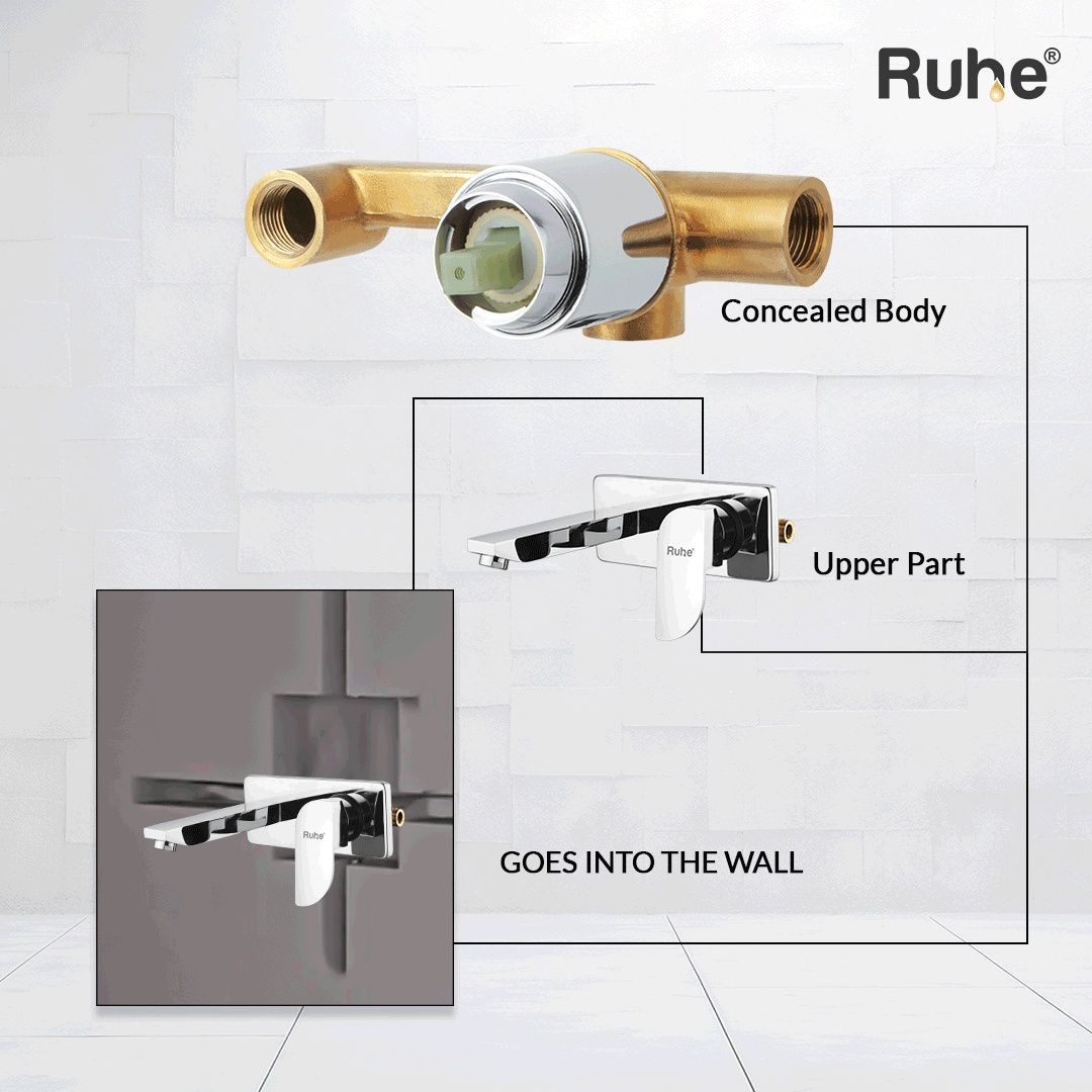 Pristine Single Lever Wall-mount Wash Basin Mixer Tap (Complete Set) - by Ruhe®