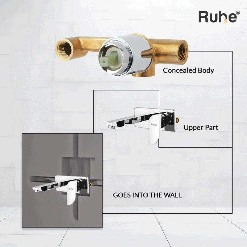 Pristine Single Lever Wall-mount Wash Basin Mixer Tap (Complete Set)