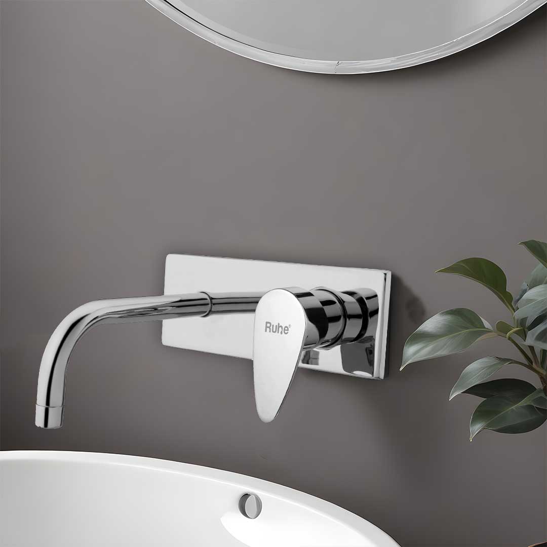 Eclipse Single Lever Wall-mount Wash Basin Mixer Tap (Complete Set) - by Ruhe®