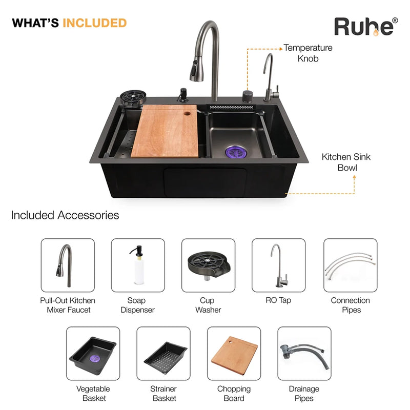 Nano Smart Kitchen Sink (30 x 18 x 9 Inches)