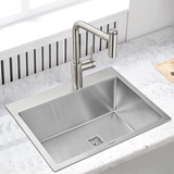 Handmade Single Bowl 304-Grade Kitchen Sink (32 x 20 x 10 Inches) with Tap Hole installed