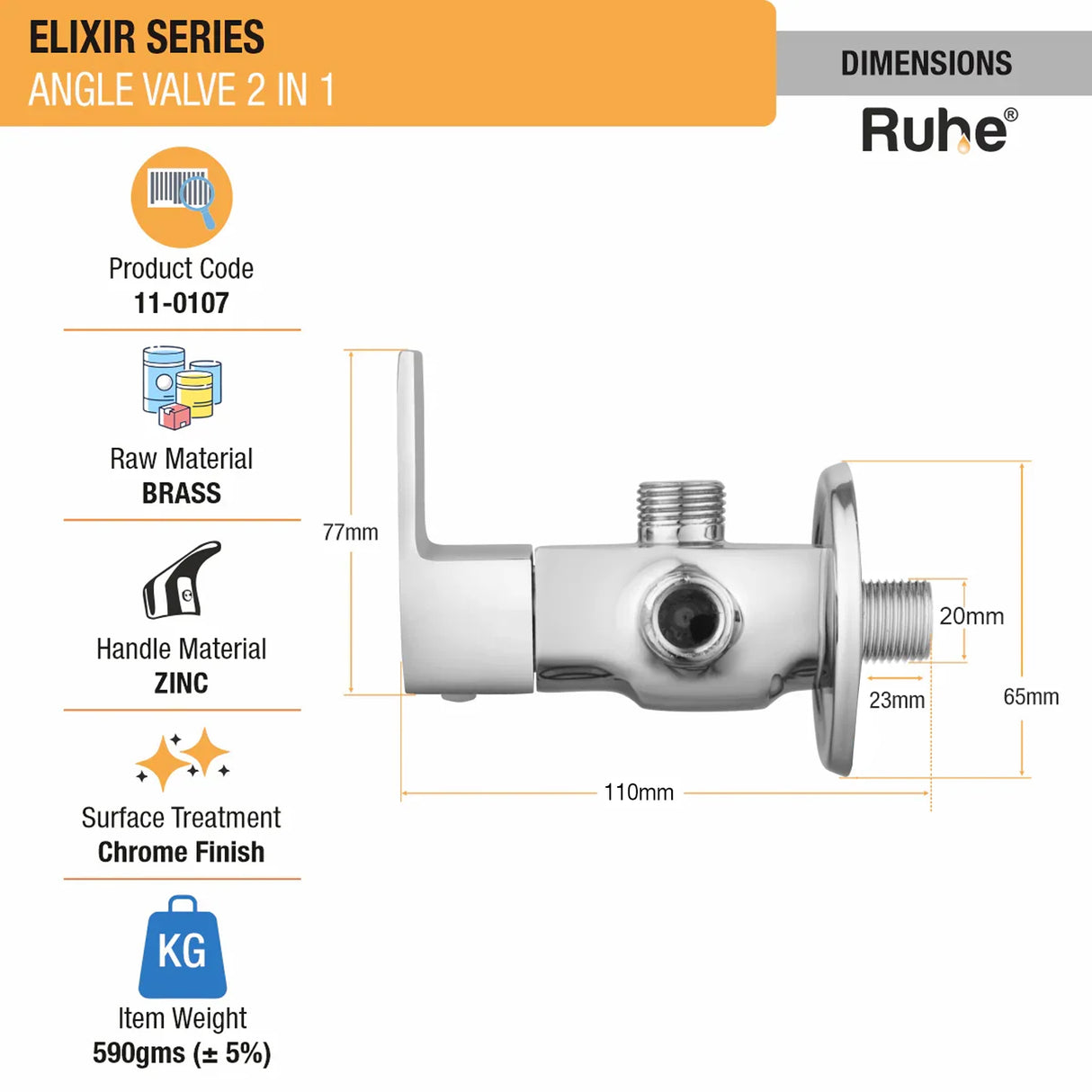 Elixir Two Way Angle Valve